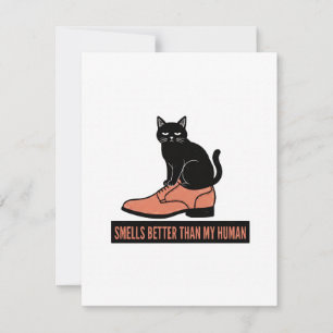 Cartão De Agradecimento Gato Sarcástico em Sapato Meme de Linocut