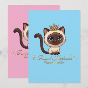 Cartão De Agradecimento Gato Siameses Real Fofo