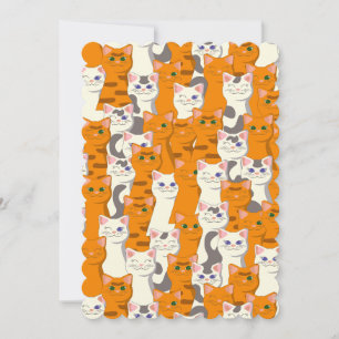 Cartão De Agradecimento Gatos brancos e gengibres padrão olhos verdes olho
