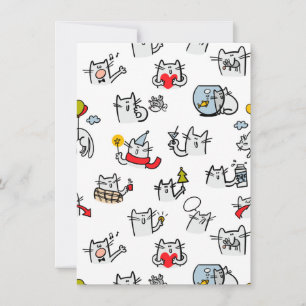 Cartão De Agradecimento Gatos engraçados, leite e magia.