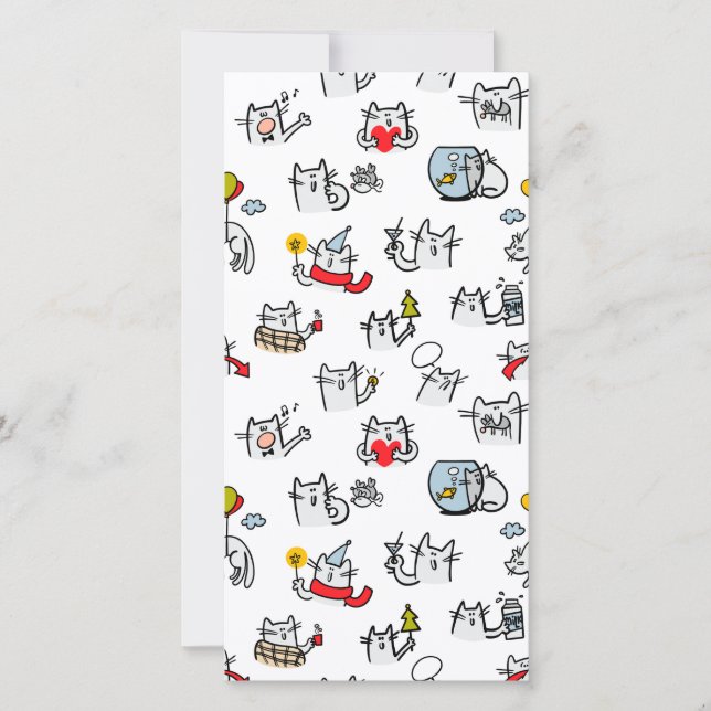 Cartão De Agradecimento Gatos engraçados, leite e magia. (Frente)