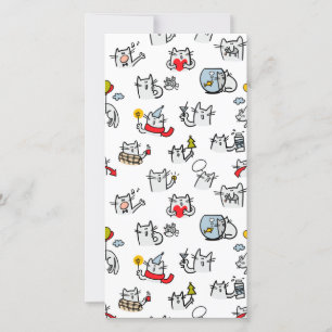 Cartão De Agradecimento Gatos engraçados, leite e magia.