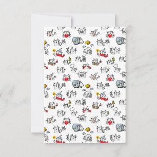 Cartão De Agradecimento Gatos engraçados, leite e magia.