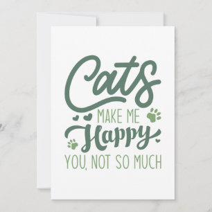 Cartão De Agradecimento Gatos Me Fazem Feliz Você Não
