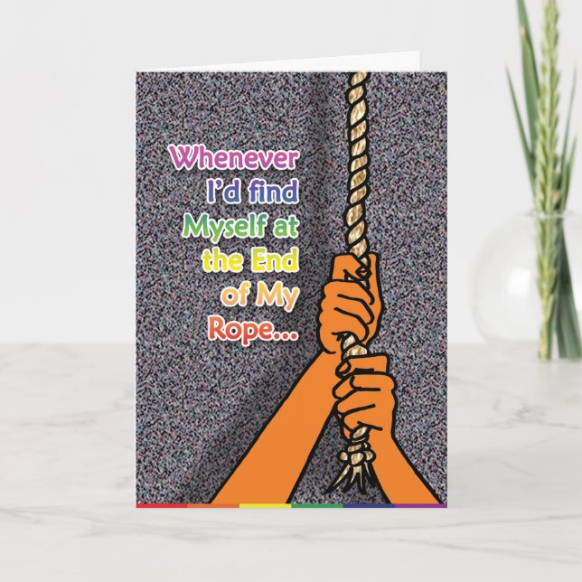 Cartão De Agradecimento Gay Cards - End of Rope (Frente)