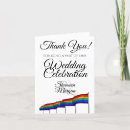 Cartão De Agradecimento Gay Pride Wedding Thank You Card with Photo & Note