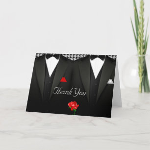 Cartão De Agradecimento Gay Wedding Thank You Card Elegant Tuxedo
