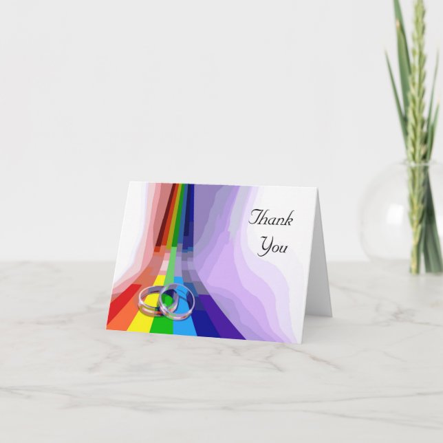 Cartão De Agradecimento Gay Wedding Thank You Greeting Card (Frente)
