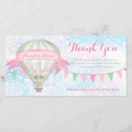 Cartão De Agradecimento GC Hot Air Balloon Primeiro Aniversário Obrigado