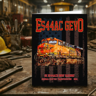 Cartão De Agradecimento GE ES44AC GEVO Locomotive e bandeira americana