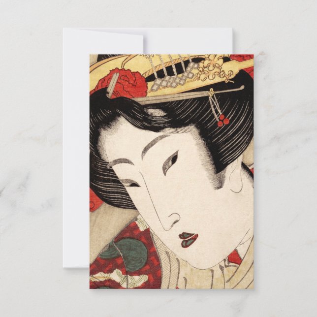 Cartão De Agradecimento Geisha Fine Art Japonês (Frente)