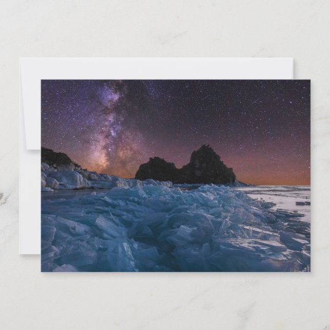 Cartão De Agradecimento Gelo e neve | Lago Baikal, Sibéria, Rússia (Frente)