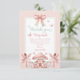Cartão De Agradecimento Gêmeas Fadas Meninas de Cogumelos Casa de Banho An