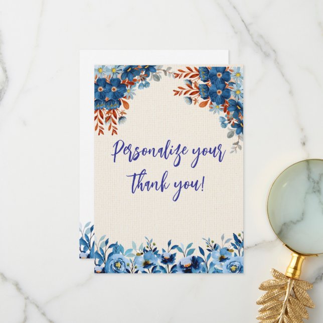 Cartão De Agradecimento Gêmeos no Bloom (Frente/Verso In Situ)