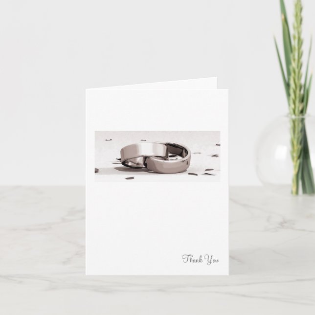 Cartão De Agradecimento Gents Entwined Rings BLK - Thank You Card (Frente)