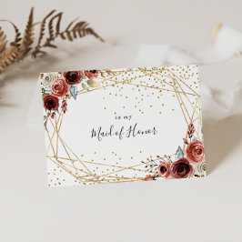 Cartão De Agradecimento Geometric Gold Glitter Bridal Party Thank You