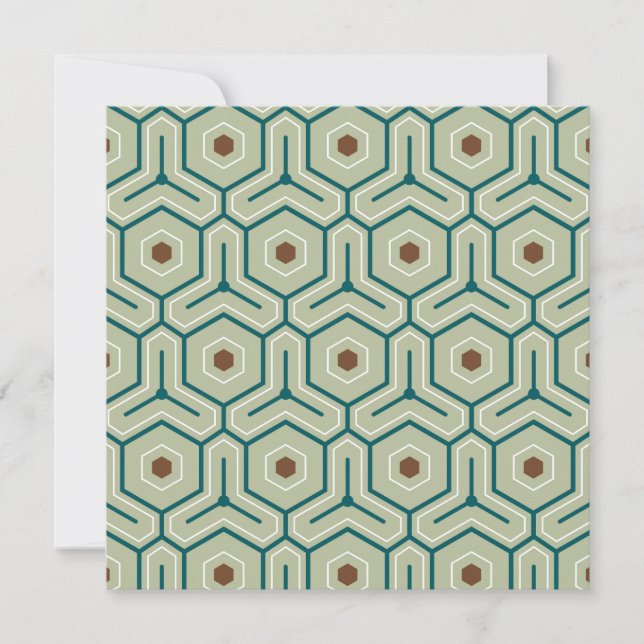 Cartão De Agradecimento Geometric pattern with interlocking hexagons (Frente)