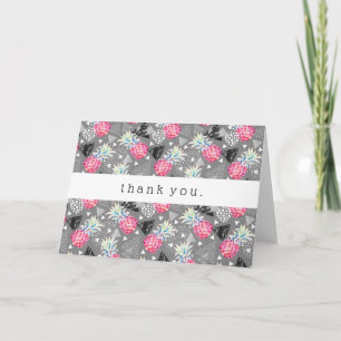 Cartão De Agradecimento Geometric Pineapple Textured Pattern