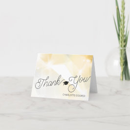 Cartão De Agradecimento Geométrico Dourado Obrigado Personalizado