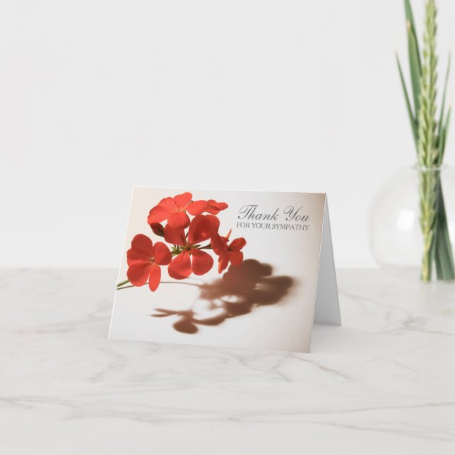Cartão De Agradecimento Geranium 3 Sympathy Thank You Note Card (Frente)