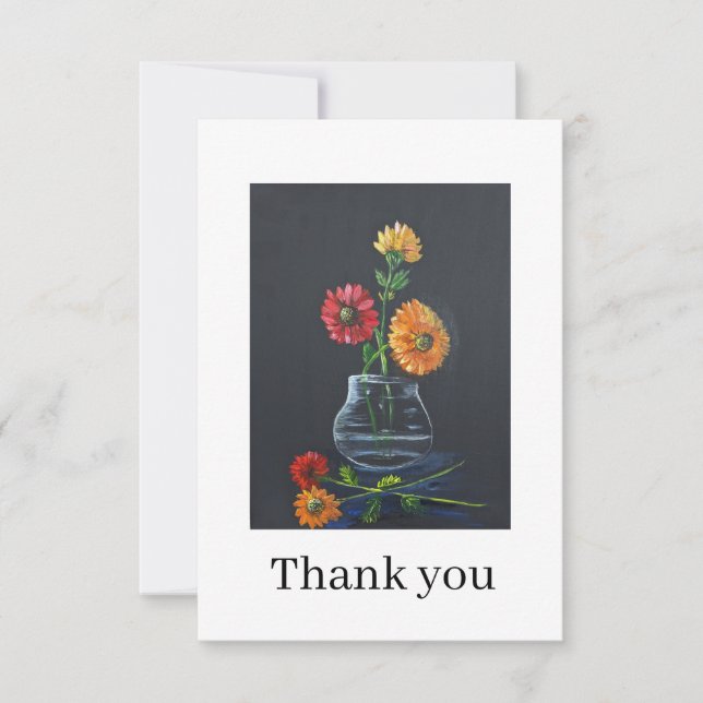 Cartão De Agradecimento Gerber daisies Thank you card (Frente)
