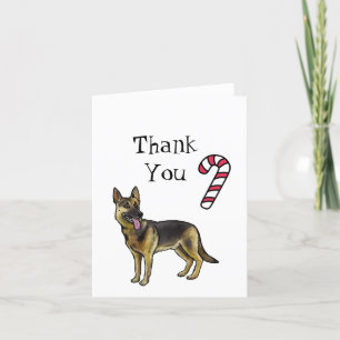 Cartão De Agradecimento German shepherd De Natal Obrigado