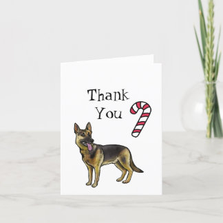Cartão De Agradecimento German shepherd De Natal Obrigado