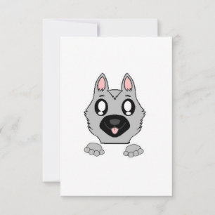 Cartão De Agradecimento German shepherd Prata e Cartografia Preta de Pequi