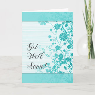 Cartão De Agradecimento Get Well Soon (Cyan) Card