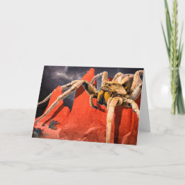 Cartão De Agradecimento Giant Spider in Mountains Halloween Card
