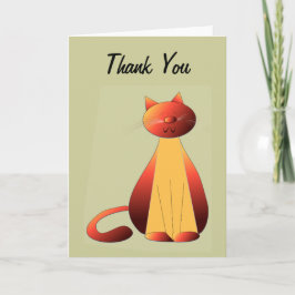 Cartão De Agradecimento Ginger Cat Art