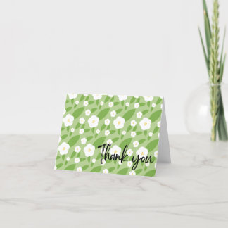 Cartão De Agradecimento Gingham do Springtime e Tema de Chá de fraldas de 