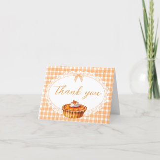 Cartão De Agradecimento Gingham Little Cutie Pie Chá de fraldas