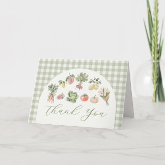 Cartão de Agradecimento Gingham Verde Fresco do Me