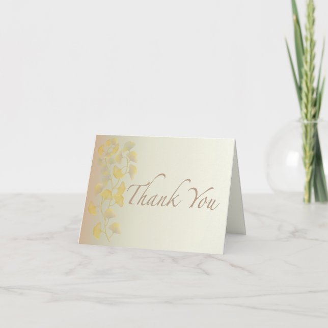 Cartão De Agradecimento Ginkgo sai em queda (Frente)