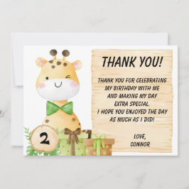 Cartão De Agradecimento Girafa Fofa Para Crianças