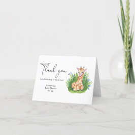 Cartão De Agradecimento Girafa - obrigado chá de fraldas