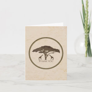 Cartão De Agradecimento Girafas da Savana Africana & Obrigado pelo Casamen