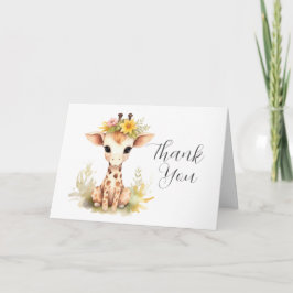 Cartão De Agradecimento Giraffe Baby Shower Thank You Card