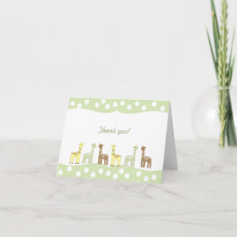 Cartão De Agradecimento Giraffe Friends Baby Shower Thank You Note neutral