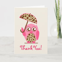 Giraffe Impressão Owl Chá de fraldas Obrigado