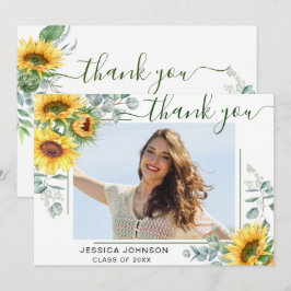 Cartão De Agradecimento Girassóis Eucalipto Formatação Rústica de FOTOS