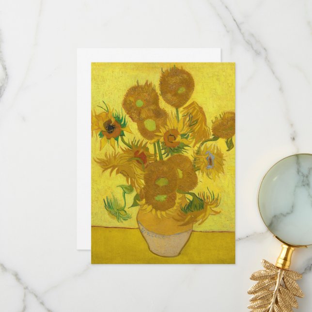 Cartão De Agradecimento Girassóis por Vincent van Gogh (Frente/Verso In Situ)