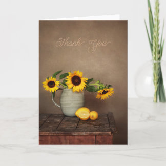 Cartão De Agradecimento Girassóis russos e limões