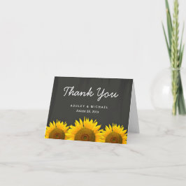 Cartão De Agradecimento Girassóis Rústicos Quadro Negro Branco Agradecimen