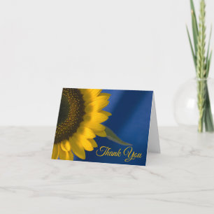 Cartão De Agradecimento Girassol Amarelo / Funeral Azul Simpatia Obrigado
