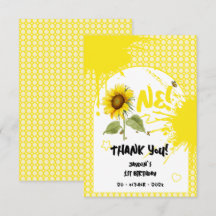 Girassol em Aquarela com Borboletas 1º Aniversário