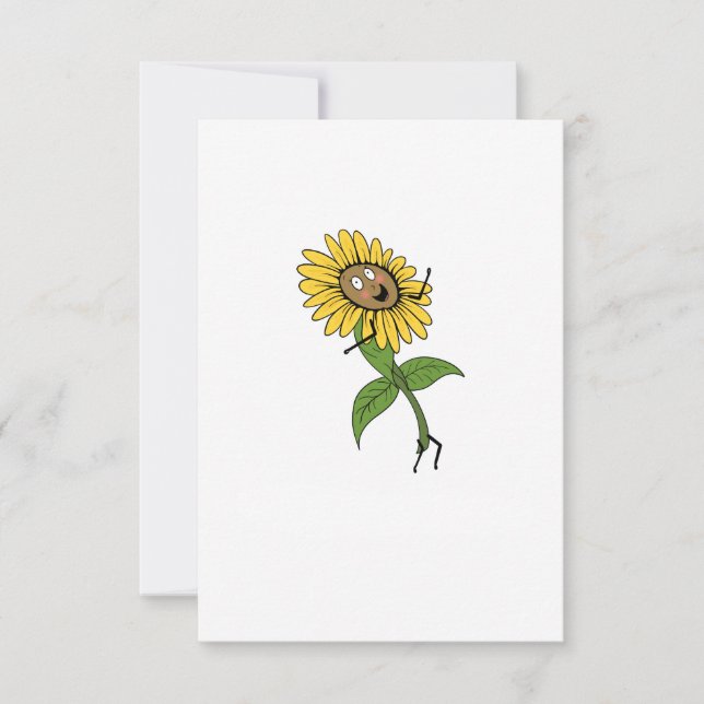 Cartão De Agradecimento Girassol, tema de flor (Frente)