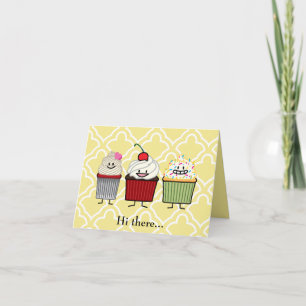 Cartão De Agradecimento glacé da família de cupcakes borrifa bolos de cere