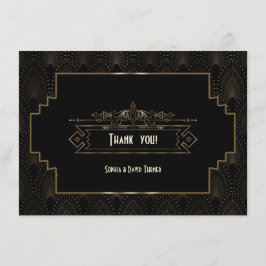 Cartão De Agradecimento Glam Art Deco Grande Gatsby Casamento Obrigado